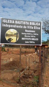 Villa Elisa church sign